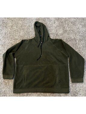 Prospirit Mens Green Long Sleeve 1/4 Zip Hooded Fleece Pullover Size XL